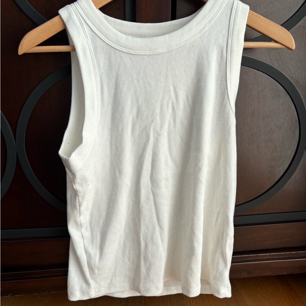 Old Navy White Ribbed Tank Top